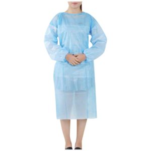 Blue Isolation Gowns, Disposable Contact Precautions Gowns for Health-Care Workers & Patients, Elastic Cuffs, Back Ties, Latex Free, One Size (Blue) ($2.50) #15